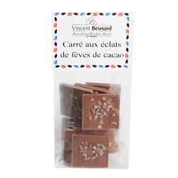 Carré aux éclats de fèves de cacao Lait