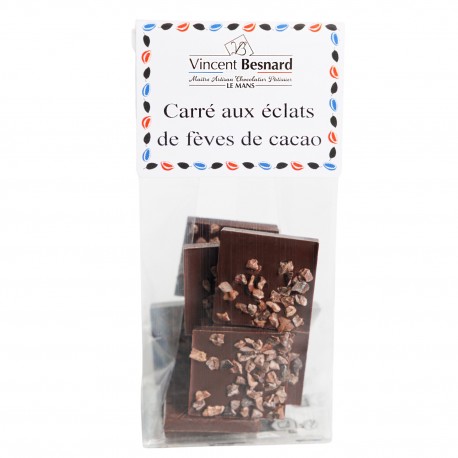 Carré aux éclats de fèves de cacao Noir