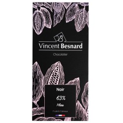 Tablette Noir 63% Pérou - Vincent Besnard Chocolatier Pâtissier
