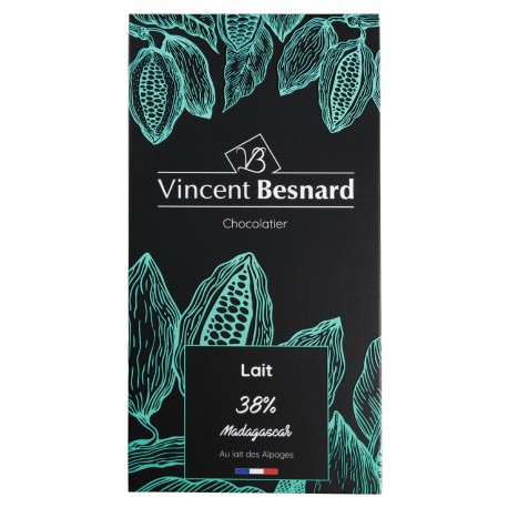 Tablette Lait 38% Madagascar - Vincent Besnard Chocolatier Pâtissier