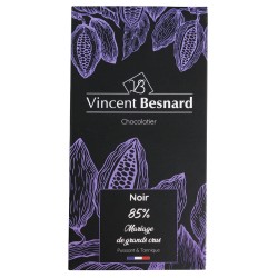Tablette Noir 85% Mariage de grands crus - Vincent Besnard Chocolatier Pâtissier